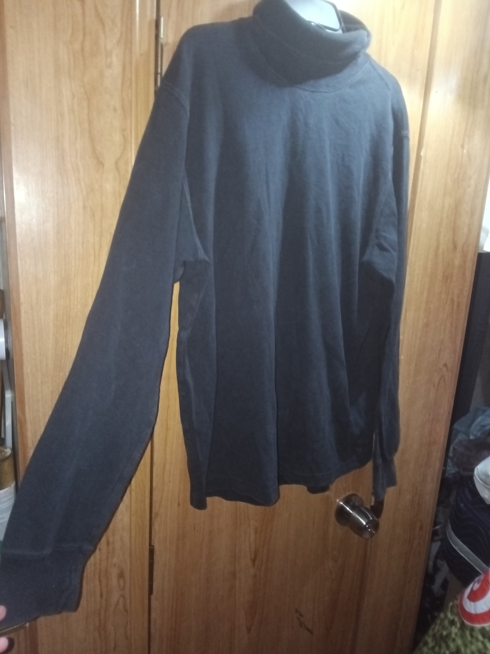 Men's Black Turtleneck Pullover Sweatshirt